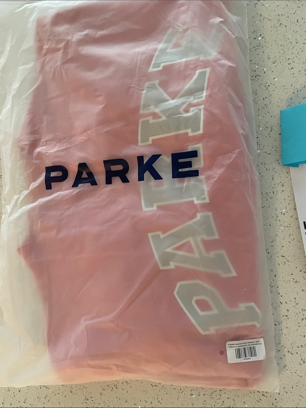Parker Pink Crewneck with Bold White Lettering